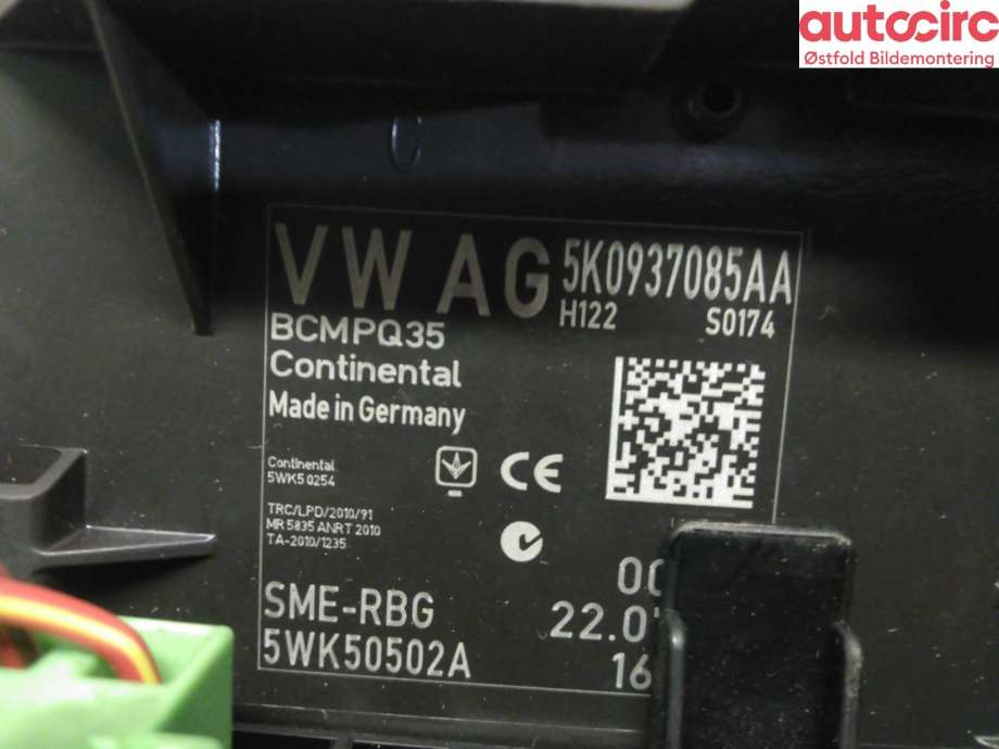 Styreenhet comfort (BCM) til VW Caddy 2010-2015 (Type III, Fase 2) (VOLKSWAGEN|5K0 937 087 AC|)