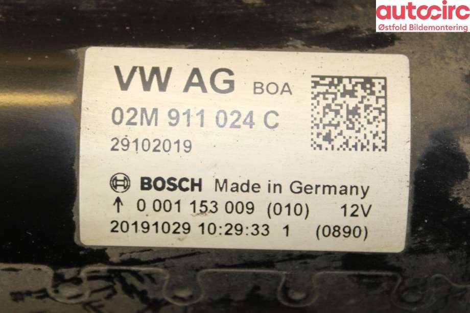 Starter diesel til VW Caddy 2015-2020 (Type III, Fase 3)  (VOLKSWAGEN|02M 911 024 C|)