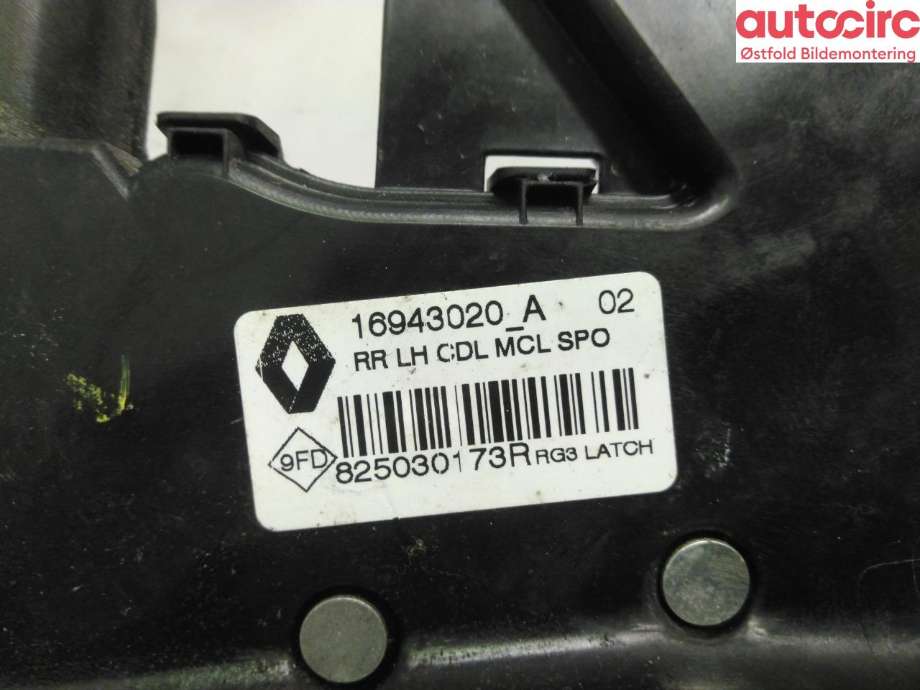 Låsekasse venstre bak til Renault Megane 2016-->> Type IV  (RENAULT|825039922R|)