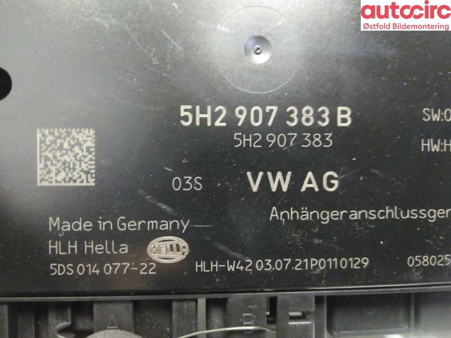 Styreenhet hengerfeste til VW ID.4 2020-->>  (VOLKSWAGEN|5H2 907 383 C||5H2 907 383 B)