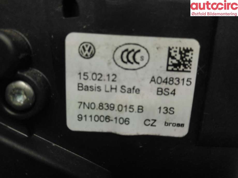 Låsekasse venstre til VW Sharan 2010-->> (Type II)  (VOLKSWAGEN|7N0 839 015 K|)