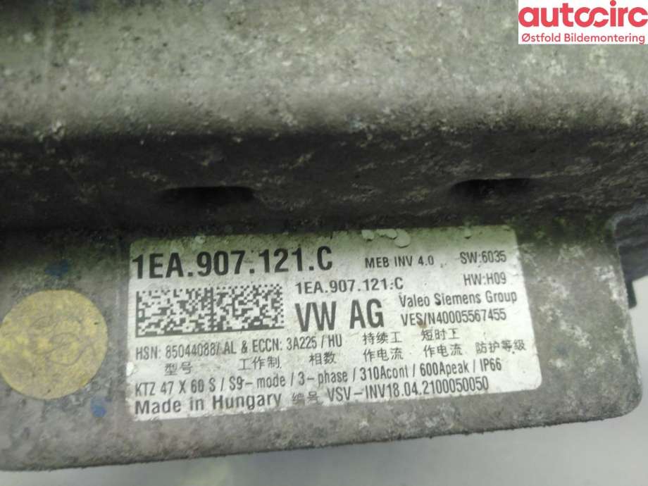 Inverter elbil til VW ID.4 2020-->>  (VOLKSWAGEN|1EA 907 121 C|1EA 907 121 BC|)
