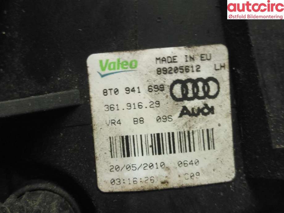 Tåkelykt venstre foran til Audi A1 2010-2014 (Type I, Fase 1)  (AUDI|8T0 941 699 E|8T0 941 699|)