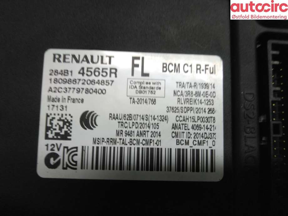 Styreenhet comfort (BCM) til Renault Megane 2016-->> Type IV (RENAULT|284B14565R|)
