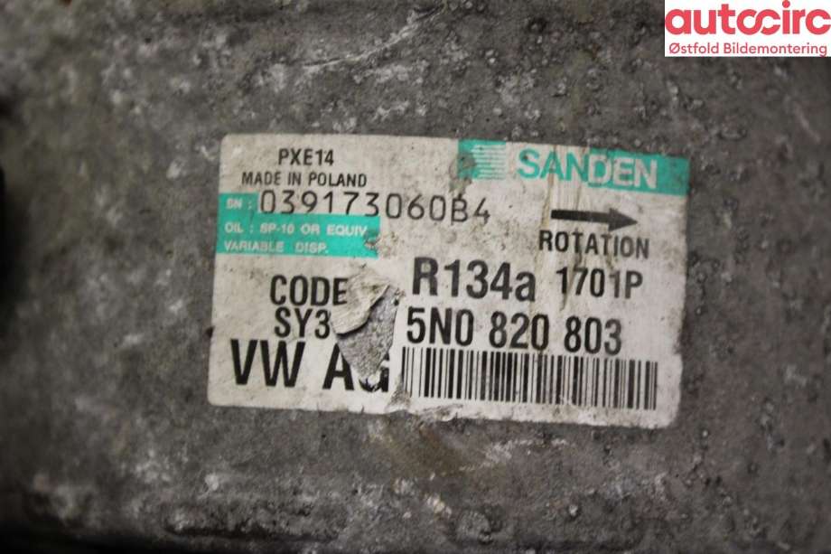 Aircondition kompressor til Audi A1 2010-2014 (Type I, Fase 1)  (AUDI|5N0 820 803 C|5K0 820 803 K|)