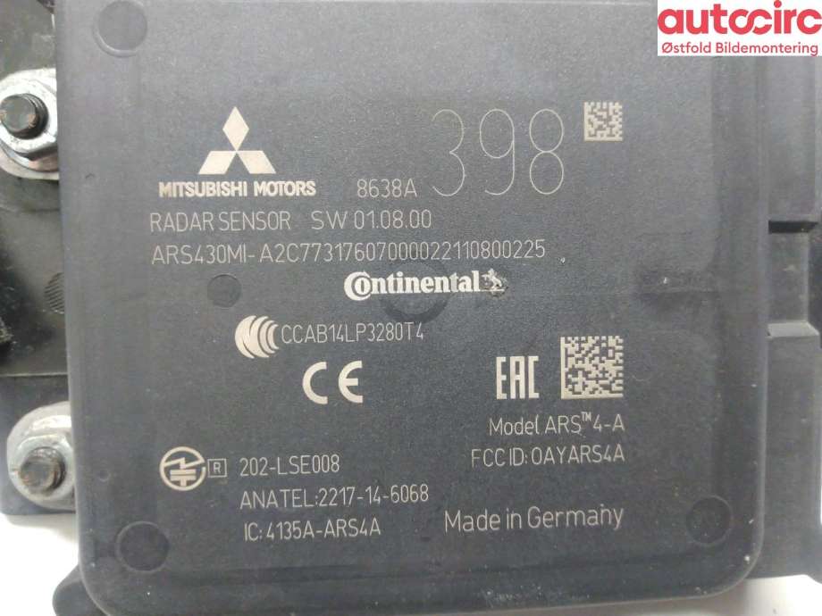 Sensor radar til Mitsubishi Eclipse Cross 2018-->>  (MITSUBISHI|8638A398|)