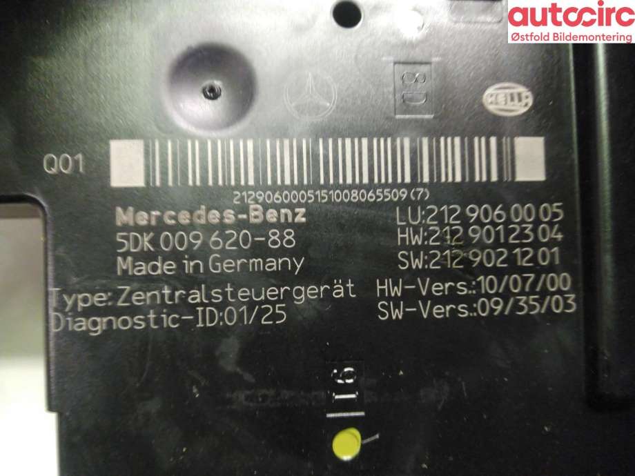 Sikringsboks til Mercedes E-Klasse, Coupe/Cab 2009-2013 (Fase 1) (C207) (C207) (MERCEDES|A 212 900 40 01|)