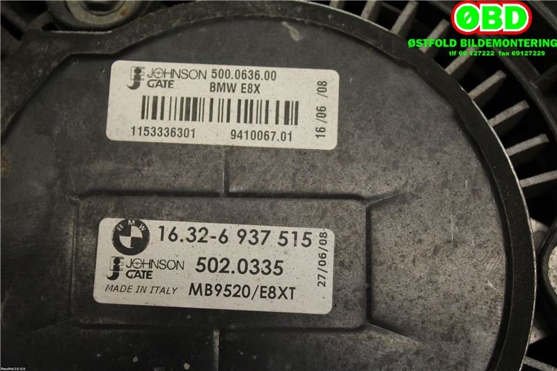 Kjølevifte til BMW 1-Serie 2004-2011 (E81/E82/E87/E88) (E81/E82/E87/E88) (BMW|17428506668|)