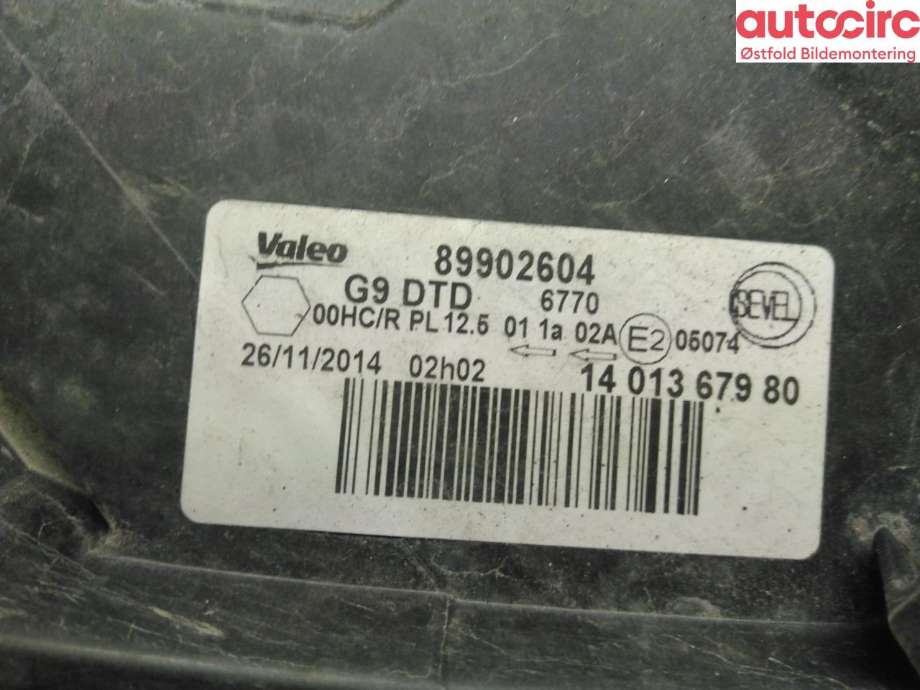 Frontlykt høyre halogen til Fiat Scudo 2007-2017 (Type II)  (FIAT|1401367980|)