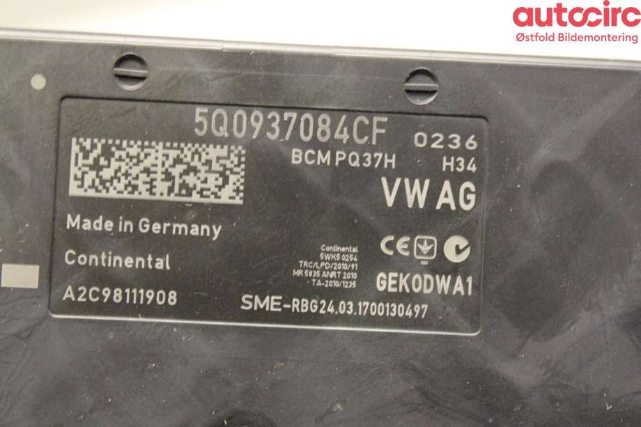 Styreenhet comfort (BCM) til VW e-Golf 2017-2020 (Fase 2)  (VOLKSWAGEN|5Q0 937 084 CG|)