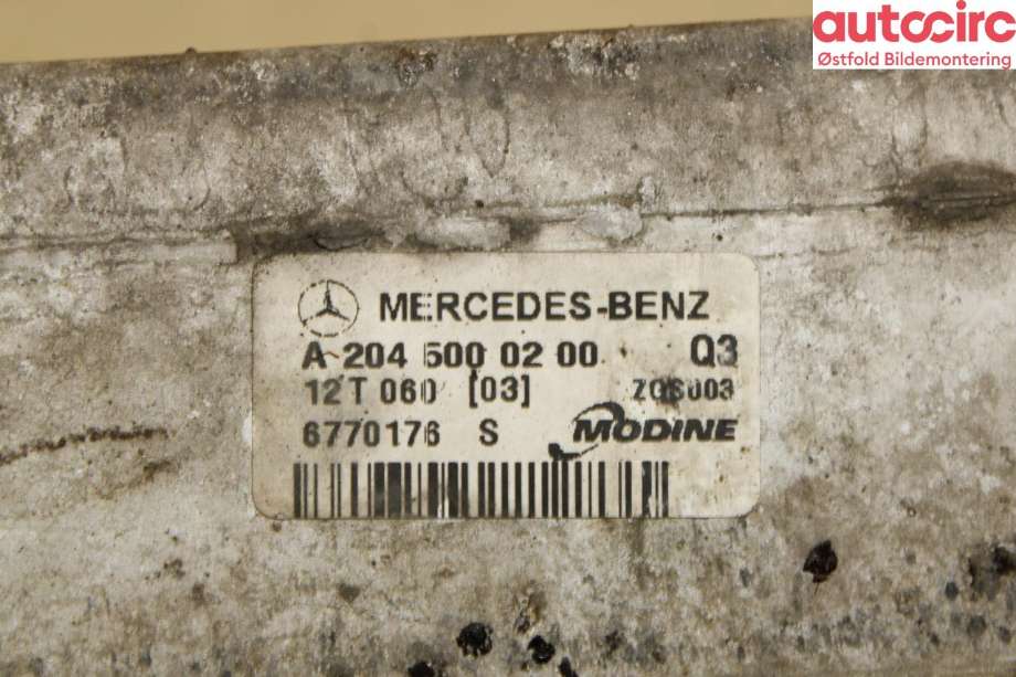 Intercooler til Mercedes E-Klasse 2009-2013 (Fase 1) (W212) (W212) (MERCEDES|A 204 500 02 00|)