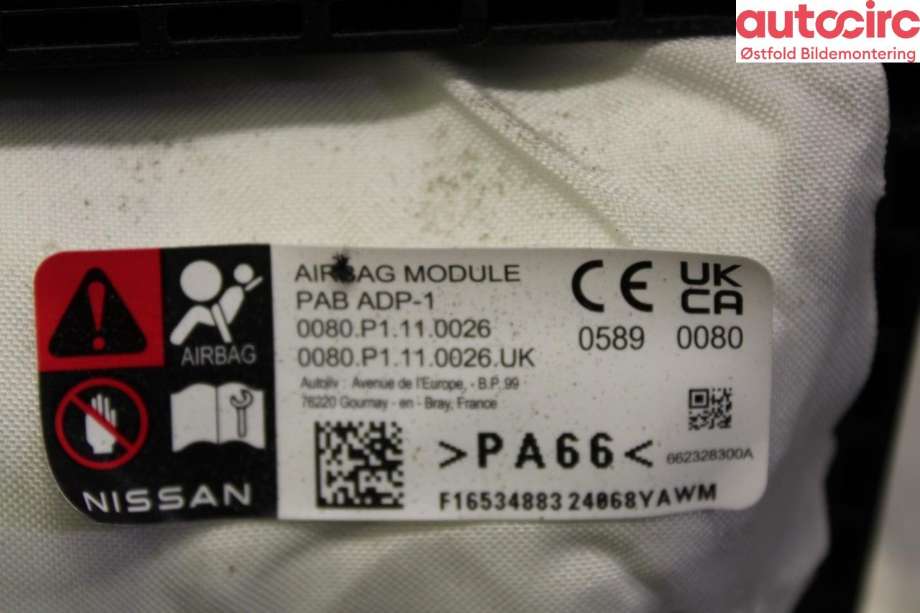 Airbag passasjer til Nissan Ariya 2022-->>  (NISSAN|)