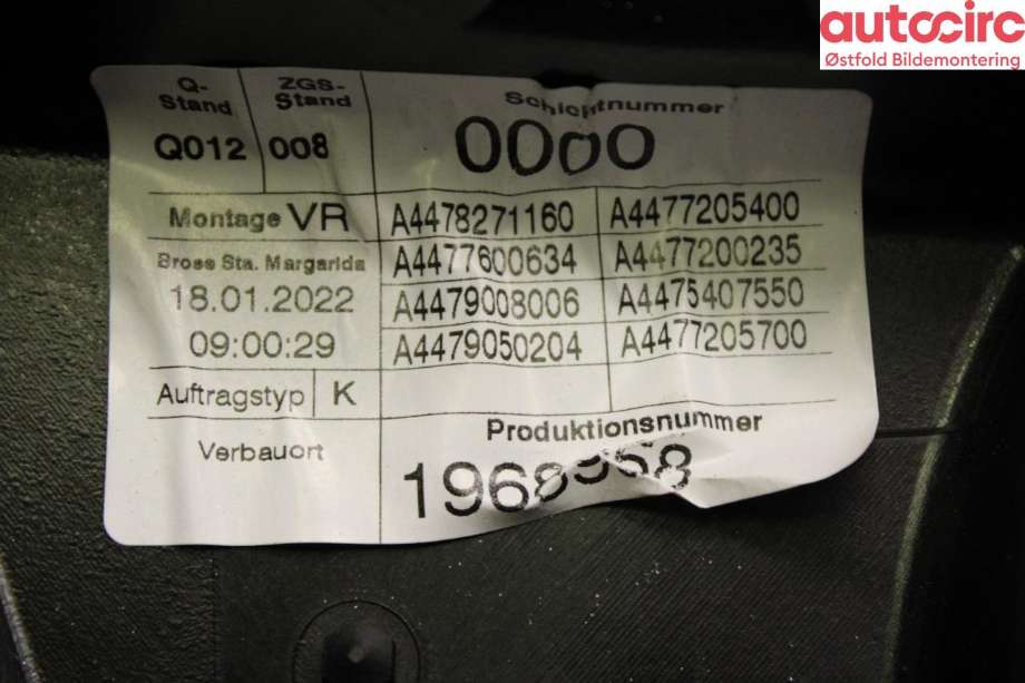Ruteheis høyre foran til Mercedes Vito 2014-->> (W447) (W447) (MERCEDES|A 447 720 40 00|A 447 906 36 00|)