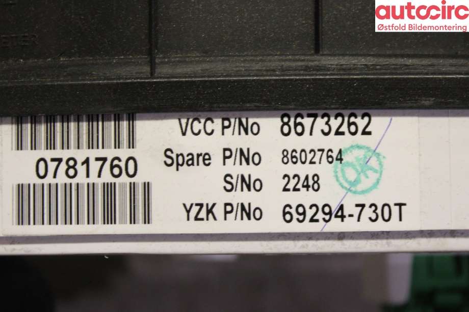 Instrumentpanel til Volvo S80 1998-2006 (Type I)  (VOLVO|)