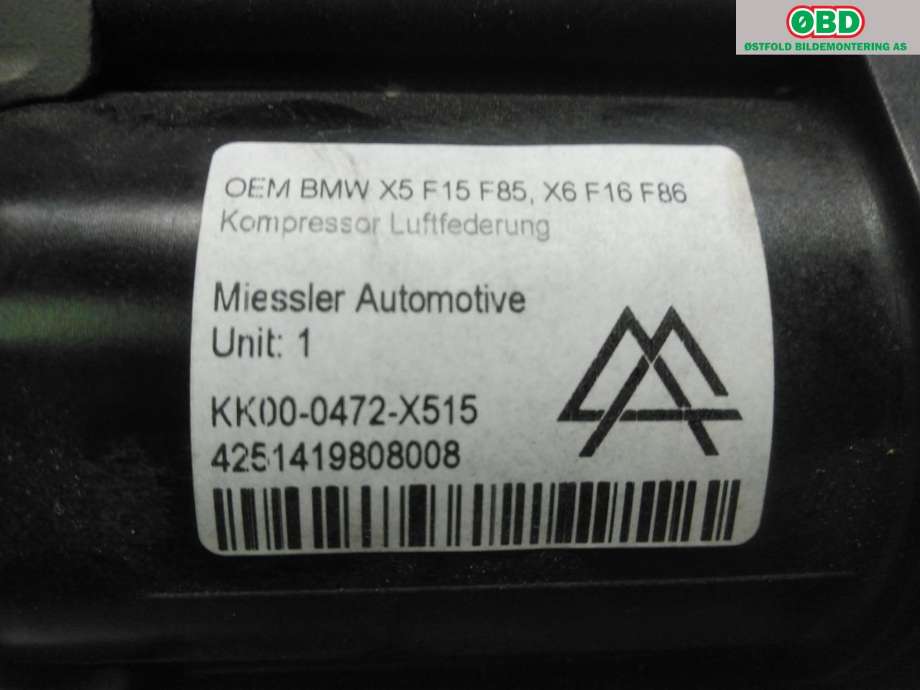 Kompressor nivå/luft til BMW X5 2013-2018 (F15) (F15) (37 20 6 875 177||KK00-0472-X515)