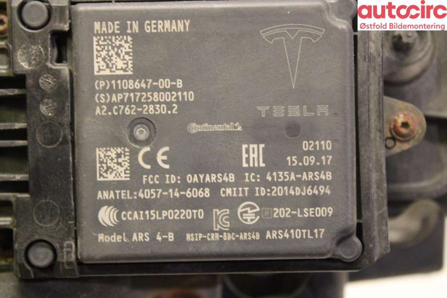 Sensor radar til Tesla Model S 2016-2021 (Fase 2) (TESLA|1108647-00-B|)