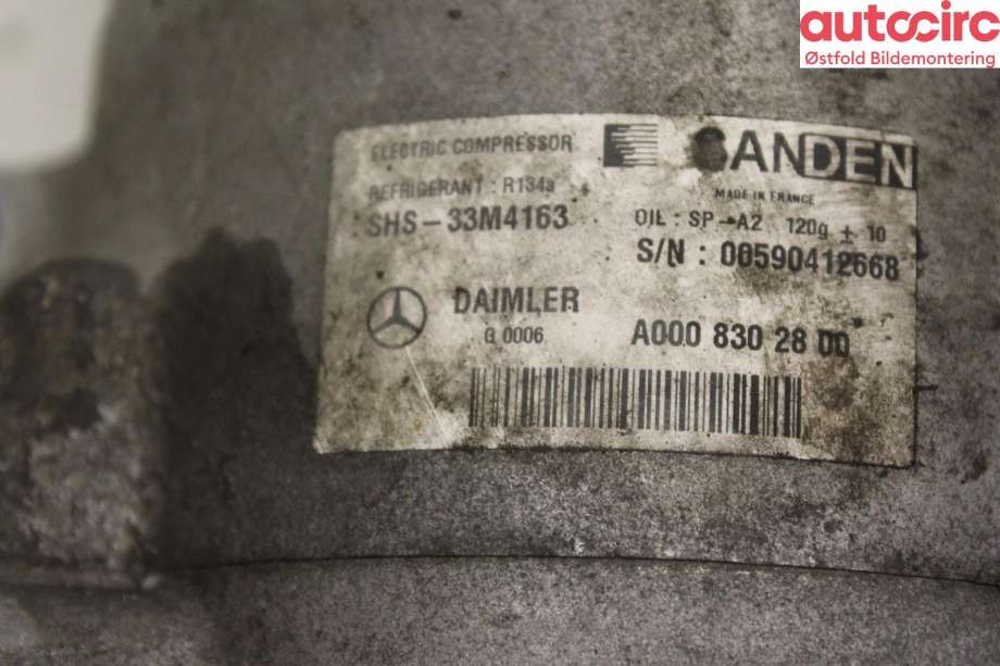 Aircondition kompressor til Mercedes C-Klasse 2018-2021 (Fase 2) (W205) (W205) (MERCEDES|A 000 830 28 00|)