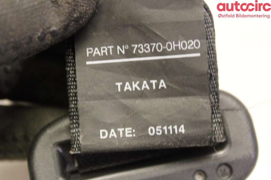 Sikkerhetsbelte bak venstre til Toyota Aygo 2005-2014 (Type I) (TOYOTA|733700H020C0|)
