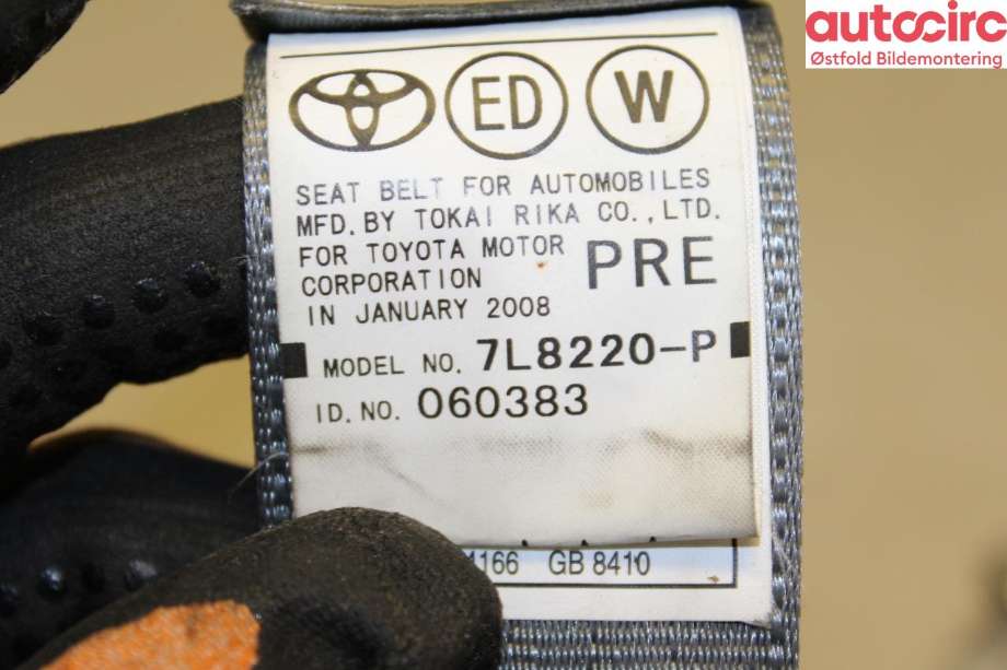 Airbag beltestrammer til Toyota Prius 2004-2009 (Type II) (COMBI) (COMBI) (TOYOTA|7322047071B0|)