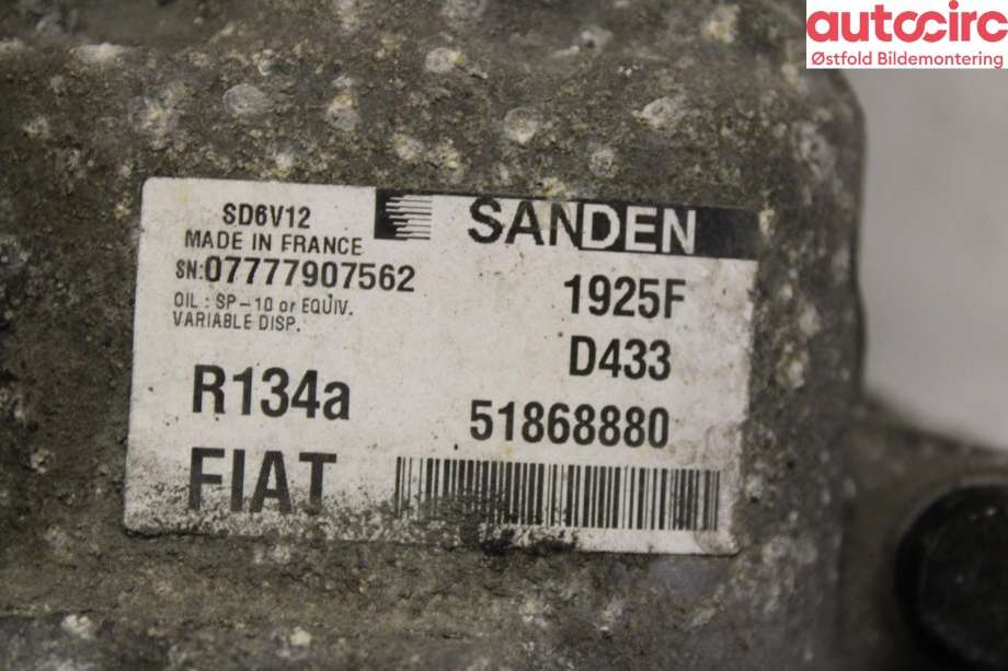 Aircondition kompressor til Fiat Doblo 2010-->> (Type II)  (FIAT|51868880|)