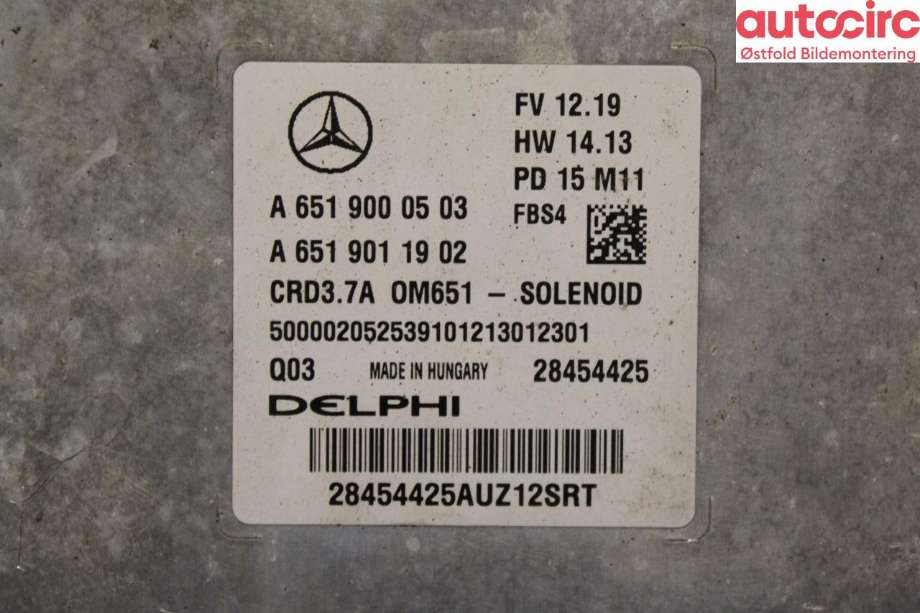 Starter diesel til Mercedes E-Klasse 2013-2016 (Fase 2) (W212) (W212) (MERCEDES|A 651 906 28 00|)