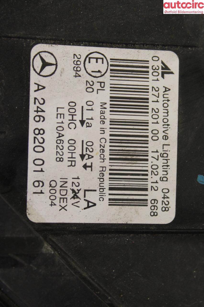 Frontlykt venstre halogen til Mercedes B-Klasse 2011-2018 (W246) (W246) (MERCEDES|A 246 820 01 61|)