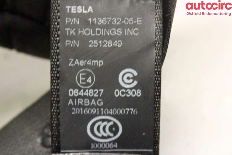 Airbag beltestrammer til Tesla Model X 2016-->> (Tesla Model X 75D|1136732-95-E||1136732-05-E)