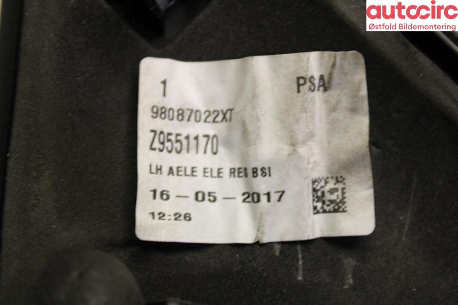 Speil venstre til Peugeot Expert 2016-->> (Type III)  (PEUGEOT|98 087 022 XT|)
