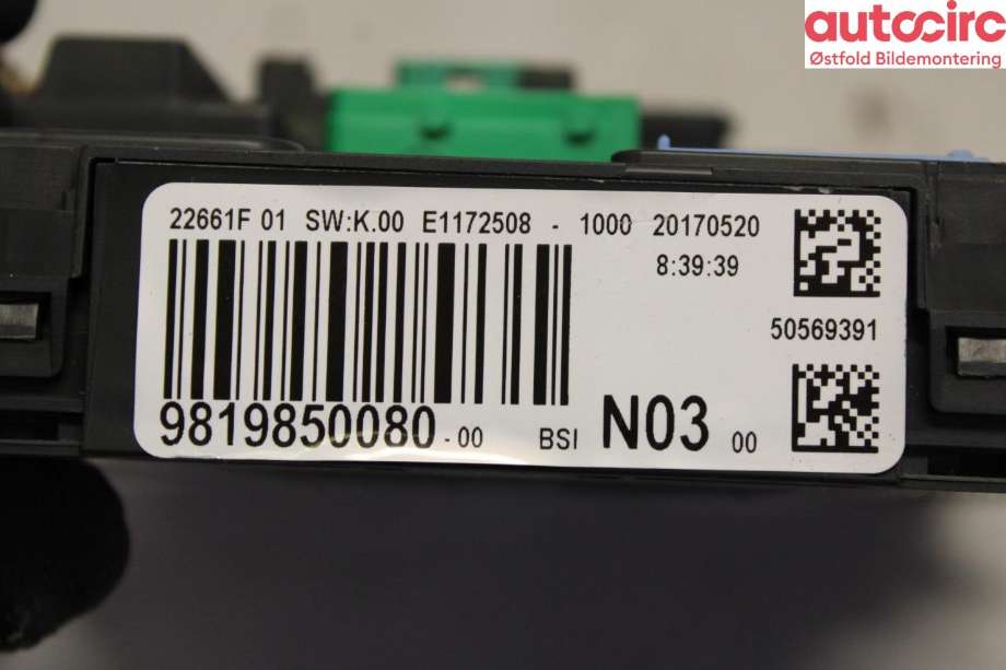 Sikringsboks til Citroën C4, Cactus 2014-2017 (Fase 1) (CITROEN|16 121 391 80|)
