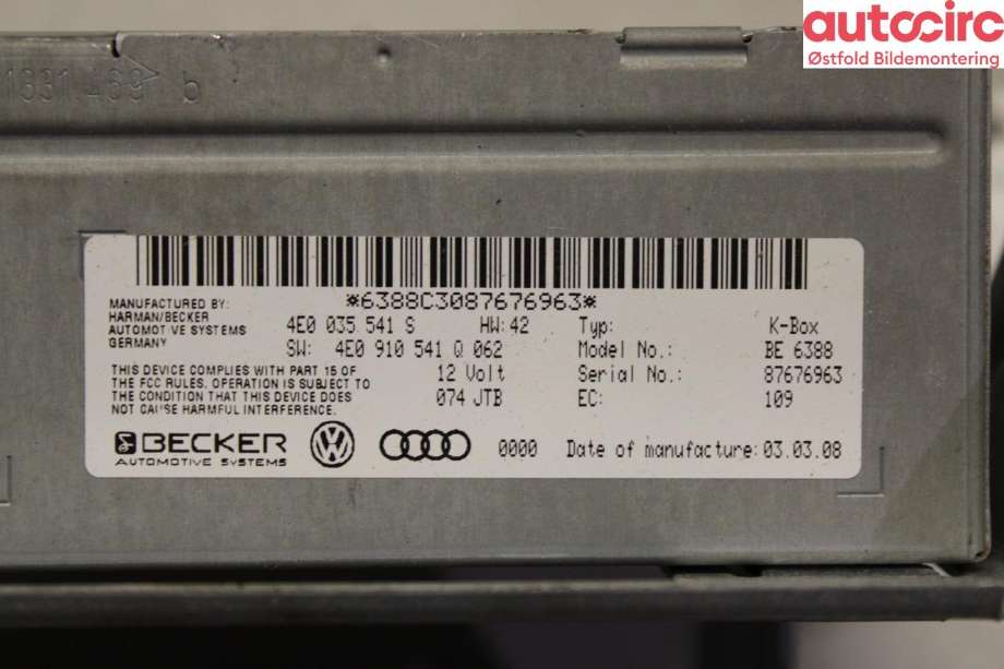 Styreenhet diverse til Audi Q7 2006-2010 (Type I, Fase 1) (AUDI|)