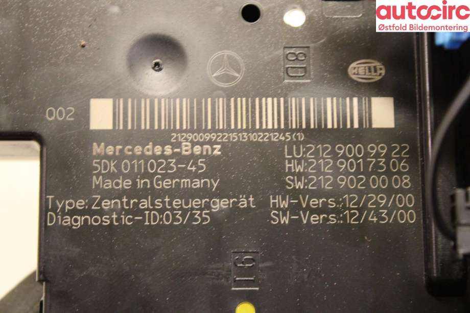 Sikringsboks til Mercedes E-Klasse 2013-2016 (Fase 2) (W212) (W212) (MERCEDES|A 212 900 99 22|)