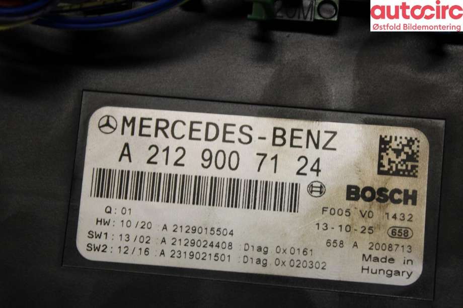 Sikringsboks til Mercedes E-Klasse 2013-2016 (Fase 2) (W212) (W212) (MERCEDES|A 212 900 99 22|)