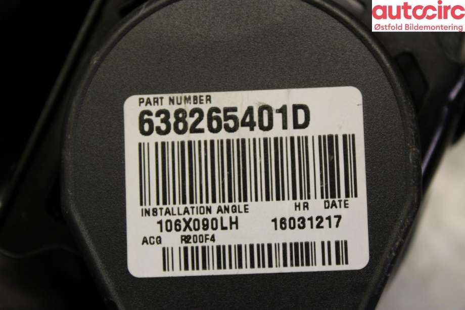 Sikkerhetsbelte bak venstre til Nissan Leaf 2018-->> (Type II)  (NISSAN|888855SH0B|)