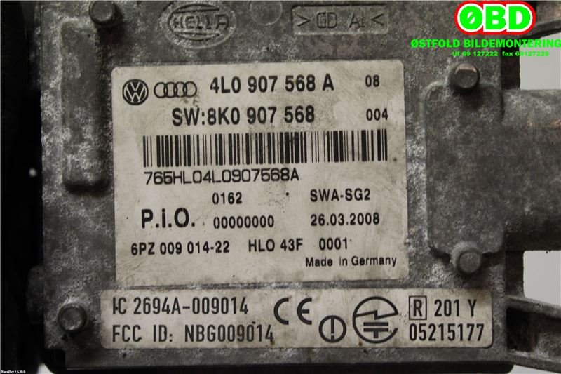 Sensor diverse til Audi A4 2007-2014 (Type IV) (B8) (B8) (AUDI|8K0 907 568||8K0907568)