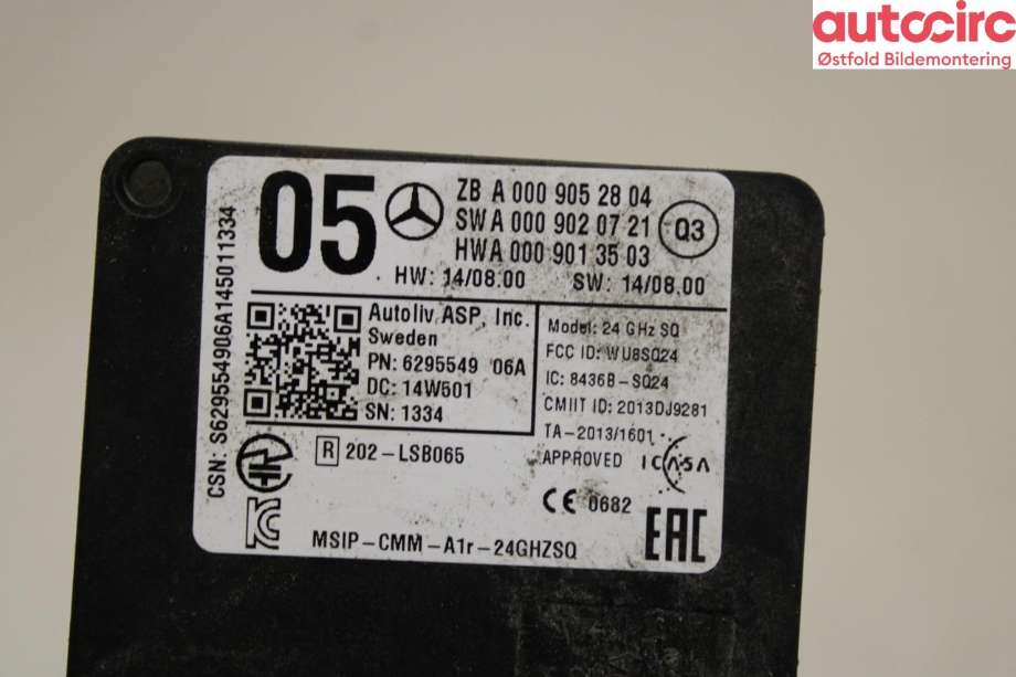 Sensor radar til Mercedes B-Klasse 2011-2018 (W246) (W246) (MERCEDES|A 000 905 28 04|)