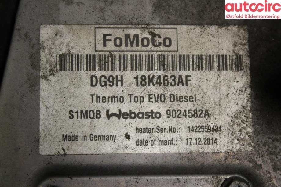 Dieselvarmer til Ford Mondeo 2014-2019 (Type V, Fase 1)  (FORD|2052890|)