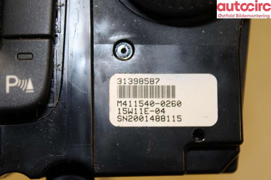 Varmeapparat betjening til Volvo V70 2014-2016 (Type III, Fase 2)  (VOLVO|31443425||31398587)