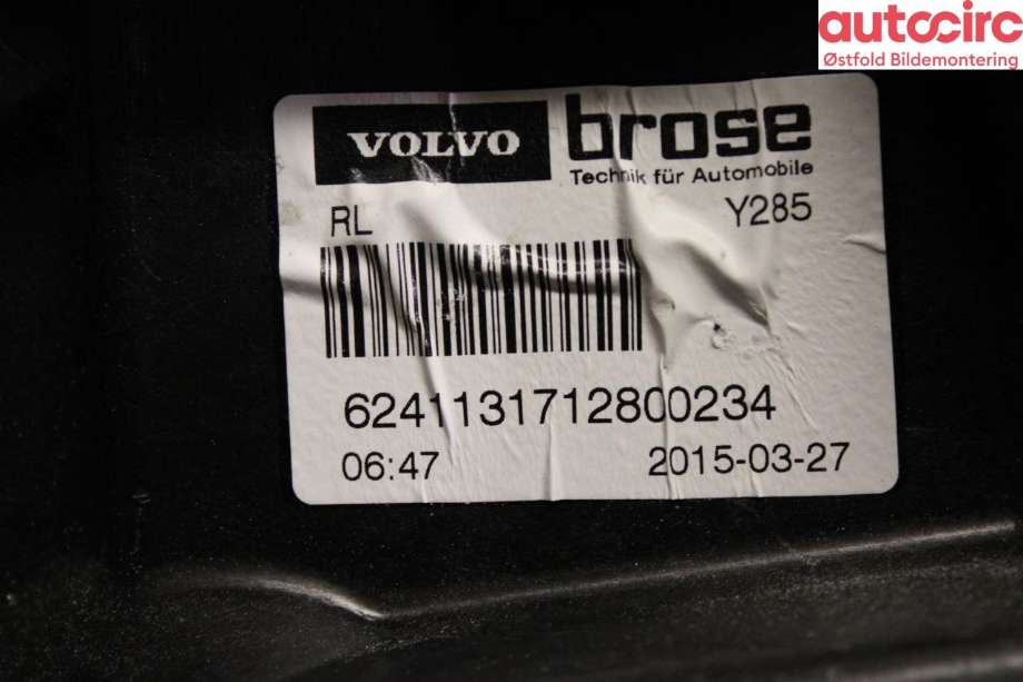 Ruteheis venstre bak til Volvo V70 2014-2016 (Type III, Fase 2)  (VOLVO|30784511|)