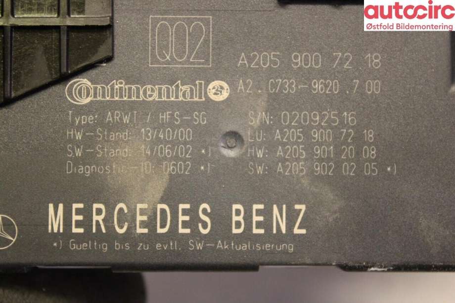 Baklukeåpner motor til Mercedes C-Klasse 2014-2018 (Fase 1) (W205) (W205) (MERCEDES|A 205 820 03 42|)