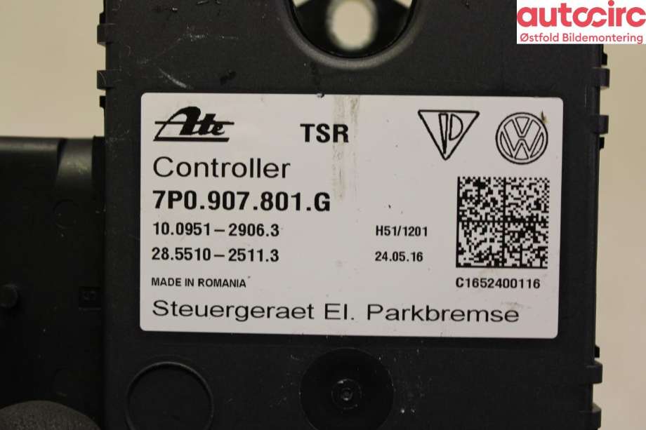 Styreenhet elektrisk parkbrems (EPB - Electric Parking Brake) til Porsche Cayenne 2010-2017 (92A) (92A) (PORSCHE|958 618 109 01||7P0907801G)