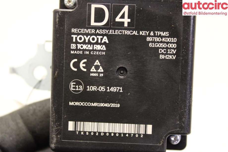 Styreenhet diverse til Toyota Yaris 2020-->> (Type IV) (TOYOTA|897B0K0010|)