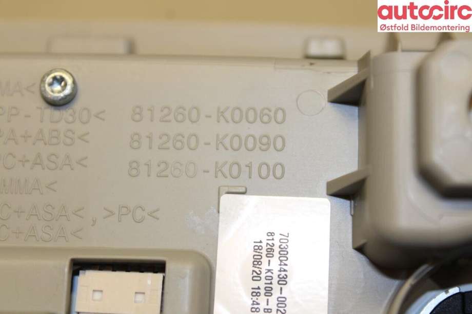 Taklyspanel til Toyota Yaris 2020-->> (Type IV)  (TOYOTA|81260K0100B0|)