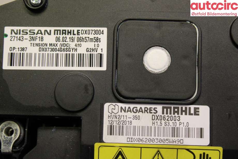 Varmeapparat register til Nissan Leaf 2018-->> (Type II)  (NISSAN|271433NF1B|)