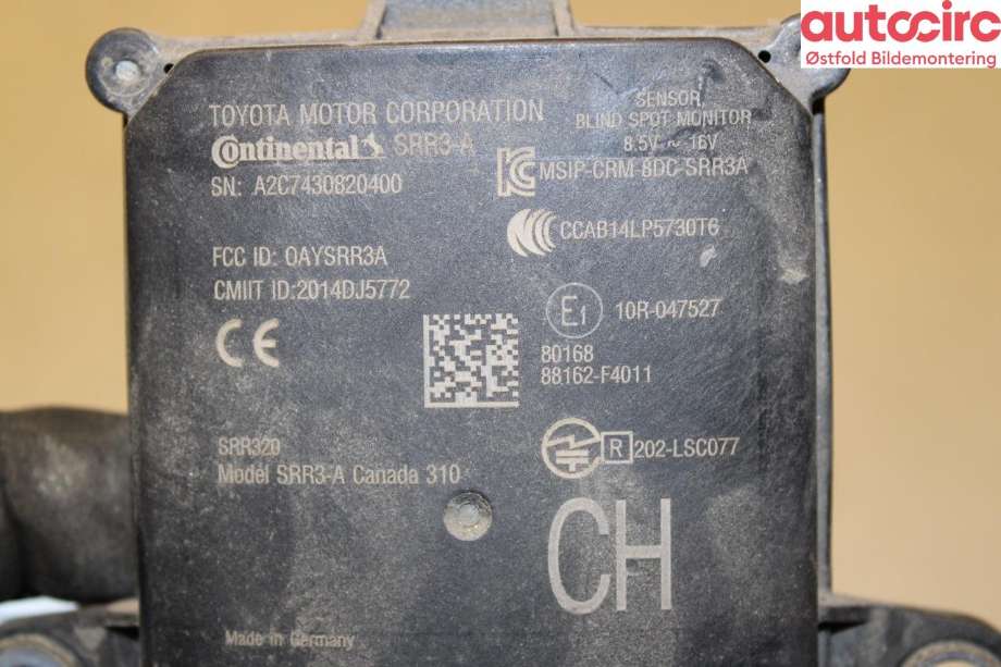 Sensor radar til Toyota C-HR 2016-->>  (TOYOTA|88162F4011|)