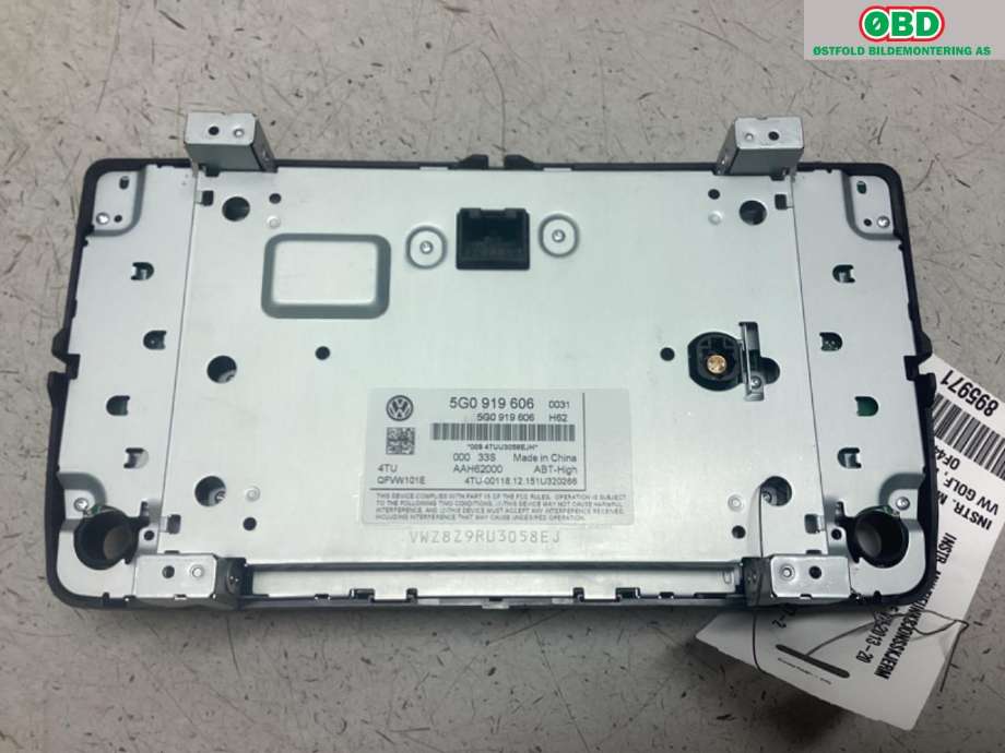 Instrument kjørecomputer til VW e-Golf 2014-2017 (Fase 1)  (VOLKSWAGEN|5G0 919 606|)