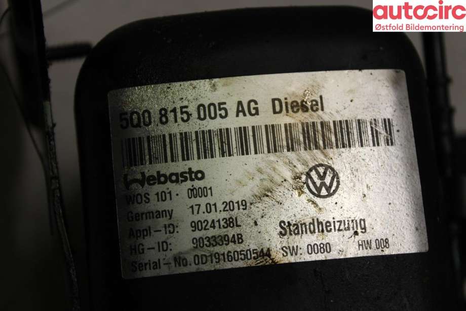 Dieselvarmer til Škoda Octavia 2017-2020 (Type III, Fase 2)  (SKODA|5Q0 898 008 K|)