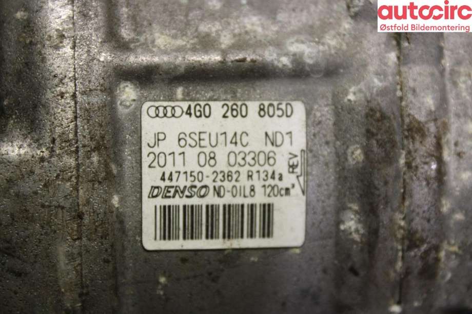 Aircondition kompressor til Audi A6 2011-2014 (Type IV, Fase 1) (C7) (C7) (AUDI|4G0 260 805 D|)
