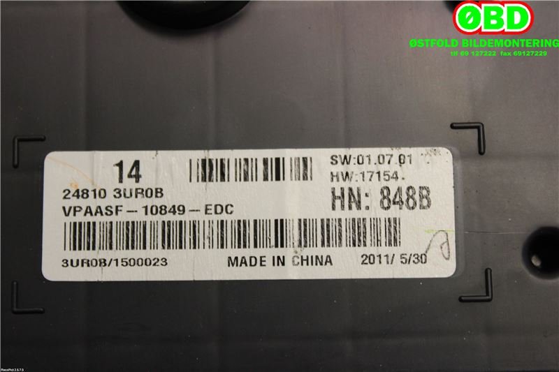 Instrumentpanel til Nissan X-Trail 2007-2014 (T31) (T31) (NISSAN|248103UR0B|)