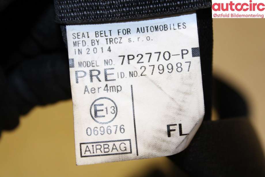Airbag beltestrammer til Toyota Auris 2013-2015 (Type II, Fase 1)  (TOYOTA|7322002450C2|)