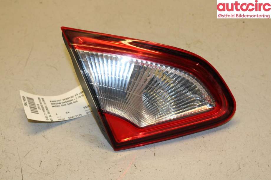 Baklykt venstre indre til Nissan Qashqai 2010-2014 (Type I, Fase 2) (NISSAN|26555BR01A|)